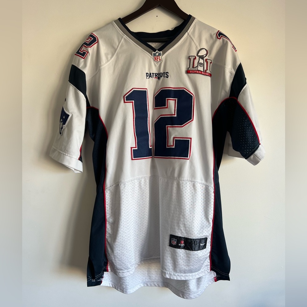 New England PATRIOTS SUPER BOWL 2017 Tom Brady #12 jersey NFL Mens size 48 L-XL